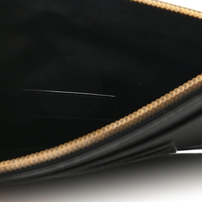 Saint Laurent Grain De Poudre Chevron Monogram Large Bill Pouch Black 7 of 9