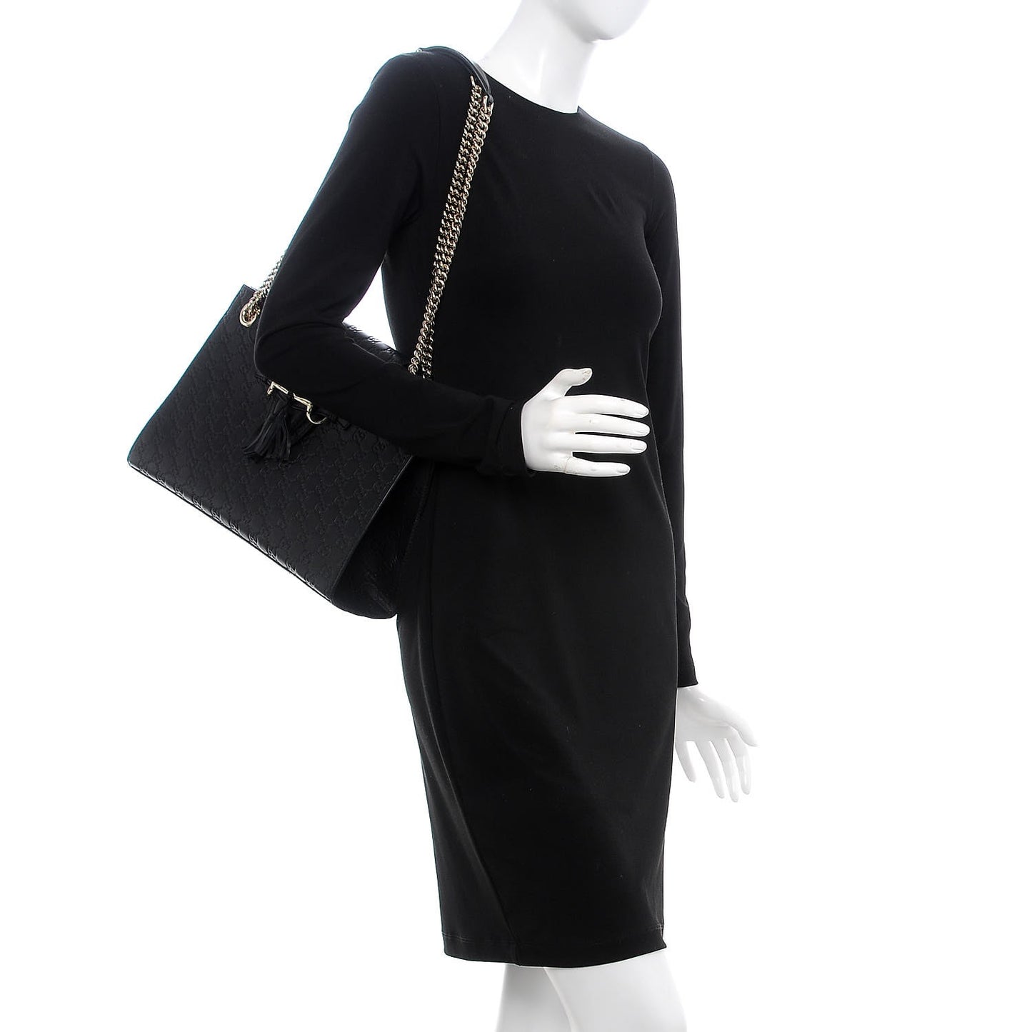 Guccissima Large Emily Chain Shoulder Bag Black
