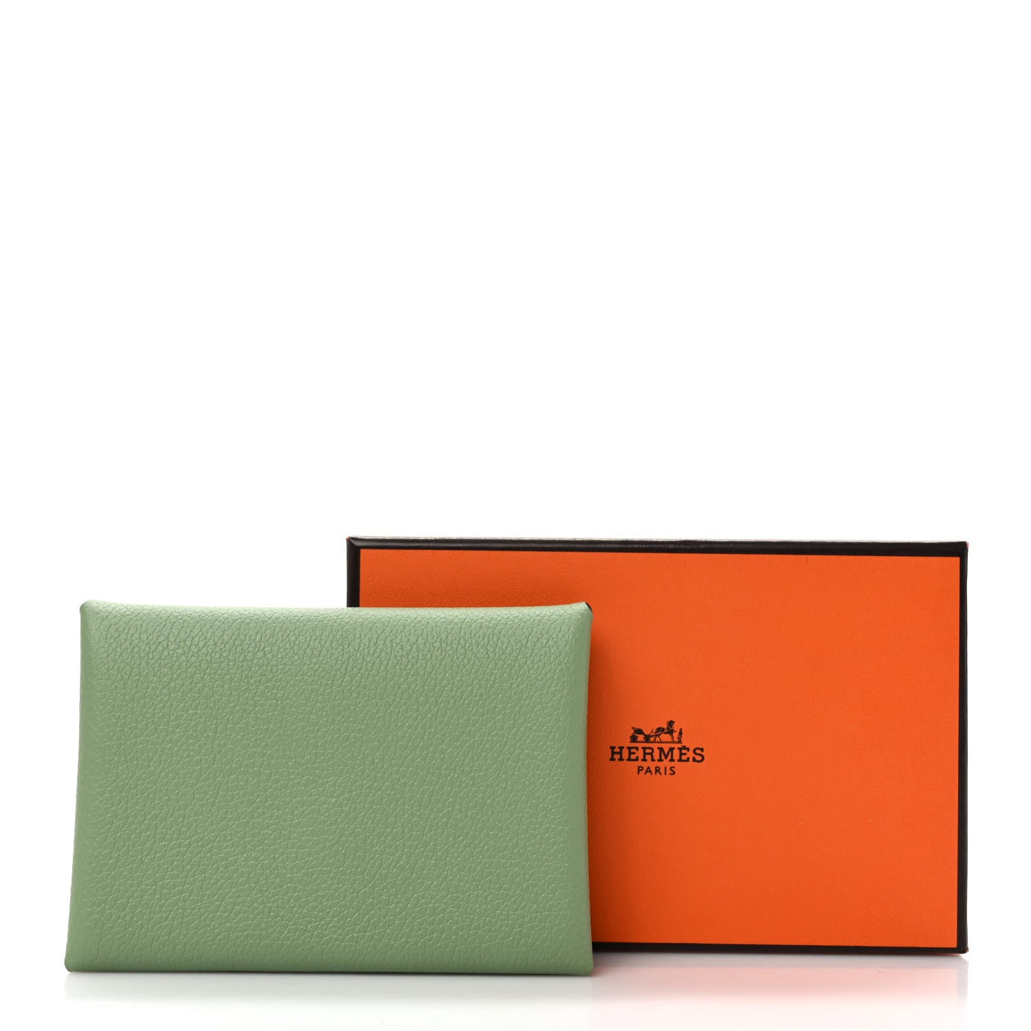 Hermes Chevre Mysore Calvi Duo Card Case Vert Criquet 7 of 7