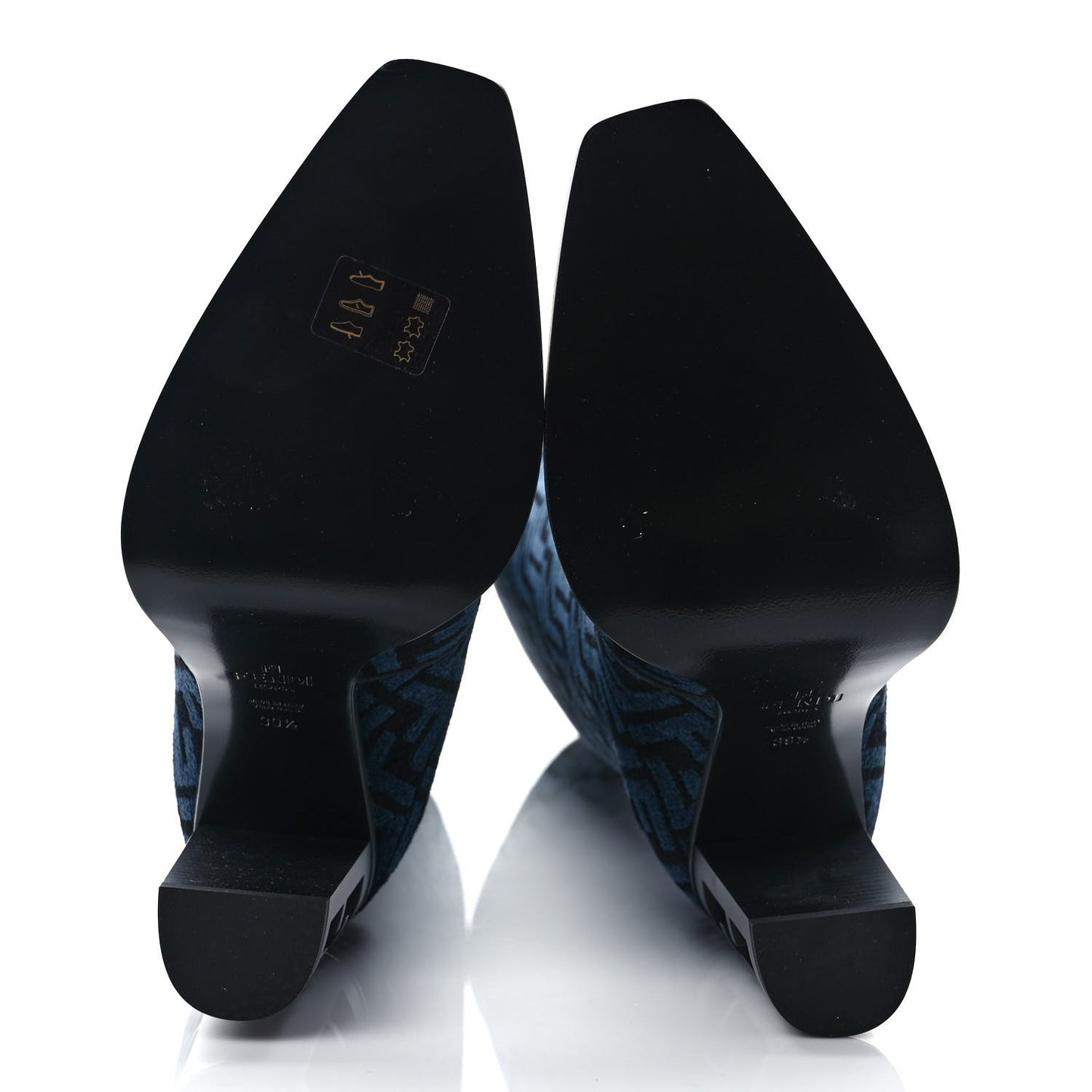 Chenille Jacquard FF 110mm Knee Boots 39.5 Black Blue