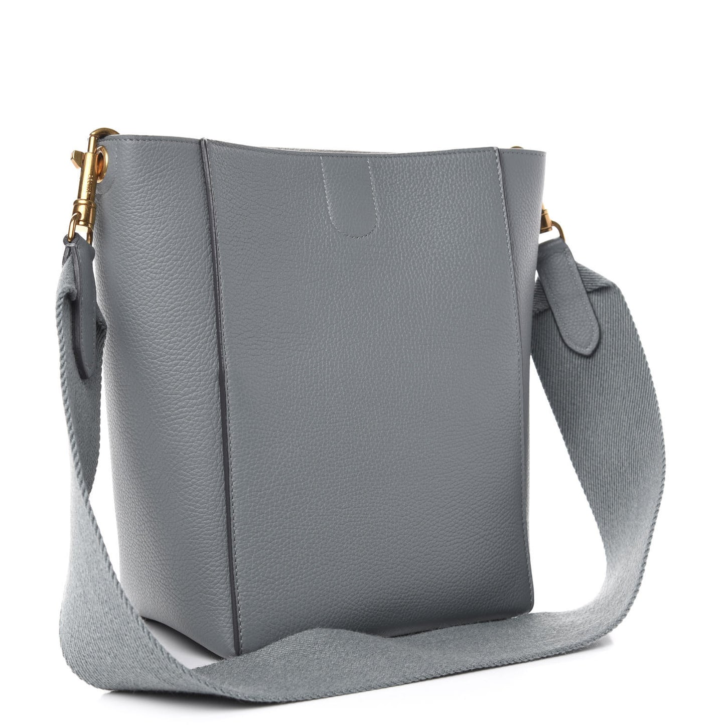Soft Grained Calfskin Small Sangle Bucket Bag Grey