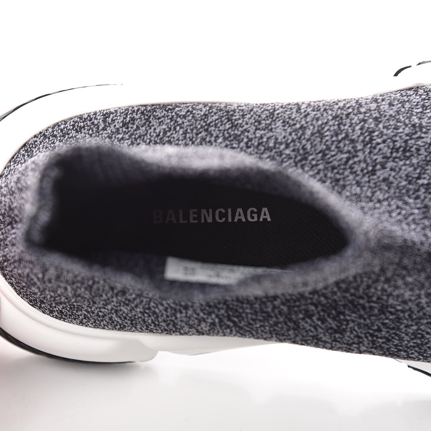 Balenciaga Chine Knit Bi-Color Sole Womens Speed Sneakers 36 Black White 7 of 10