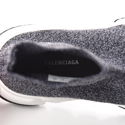 Balenciaga Chine Knit Bi-Color Sole Womens Speed Sneakers 36 Black White 7 of 10