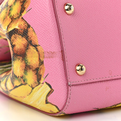 Dolce & Gabbana Dauphine Pineapple Print Medium Miss Sicily Satchel Rosa 10 of 13