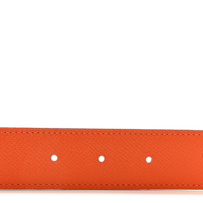 Hermes Swift Epsom 32mm Enamel Quizz H Belt 80 32 Black Orange 4 of 6