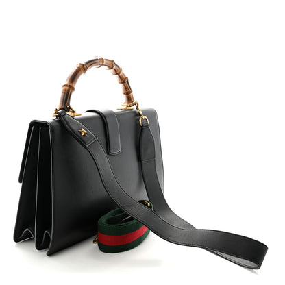 Gucci Calfskin Bamboo Web Large Dionysus Top Handle Bag Black Bright Evergreen Hibiscus Red 3 of 10