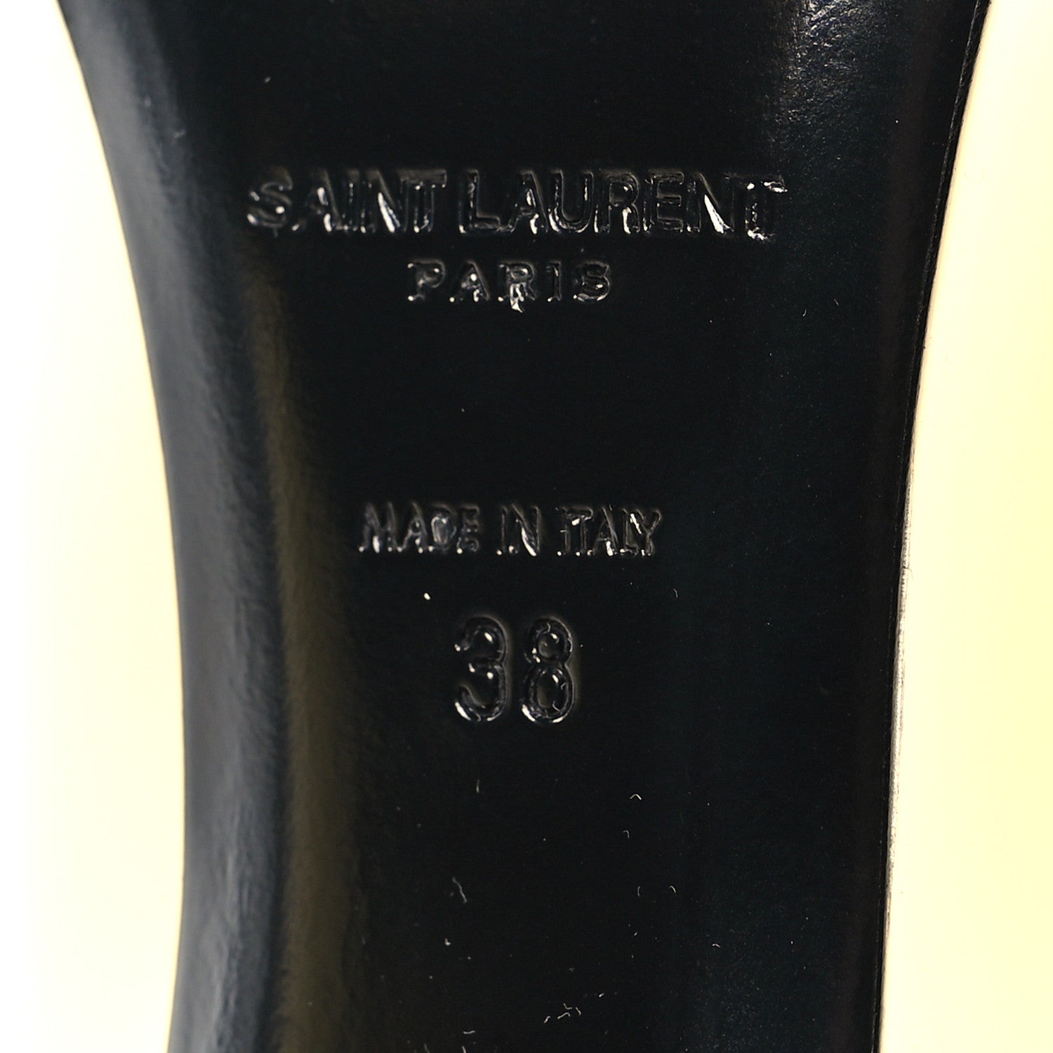 Saint Laurent Patent Calfskin Teddy High Vamp 105 Pumps 38 Porcellana 7 of 8