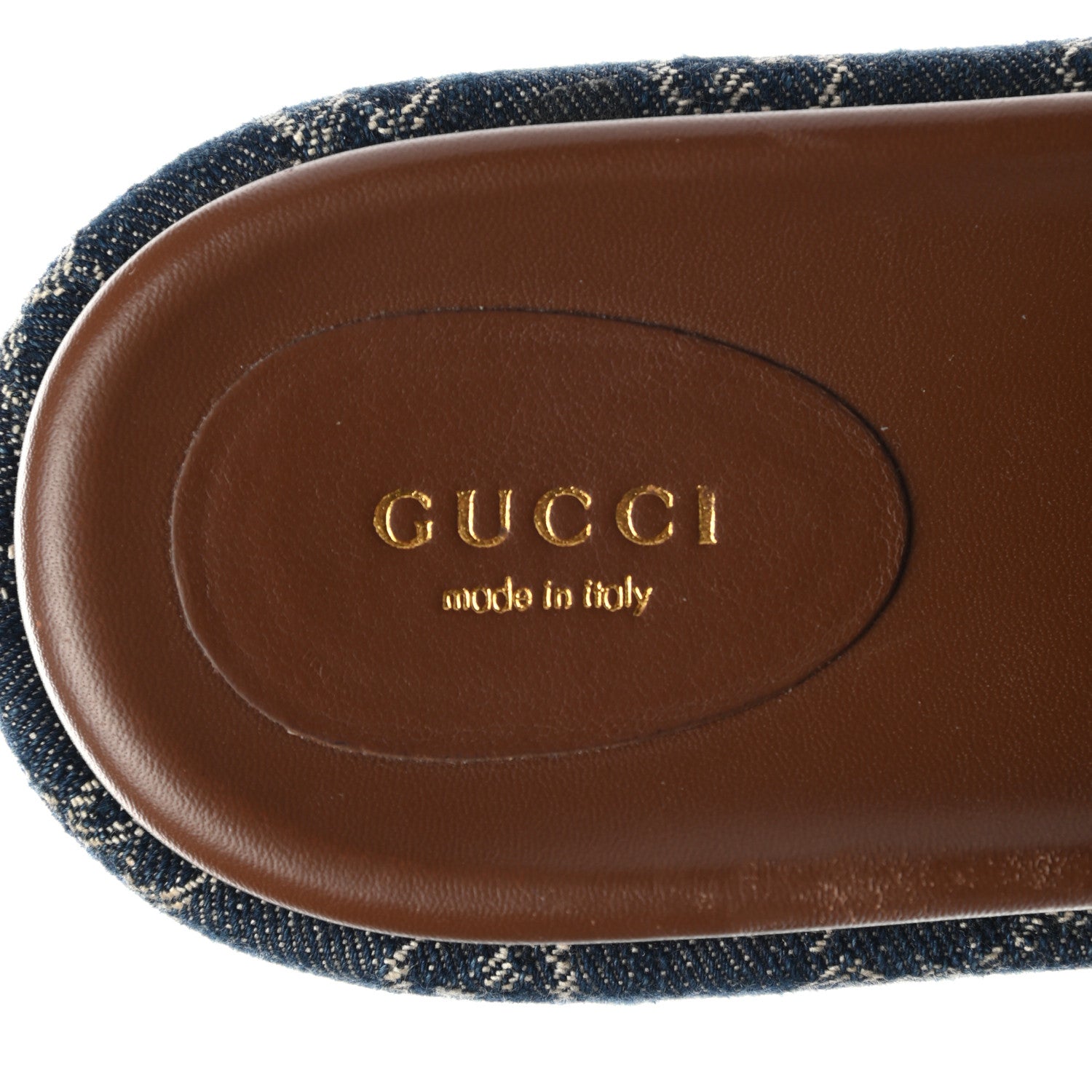 Gucci New Denim GG Monogram Angelina Platform 55mm Slide Sandals 39.5 Blue Tea 7 of 12