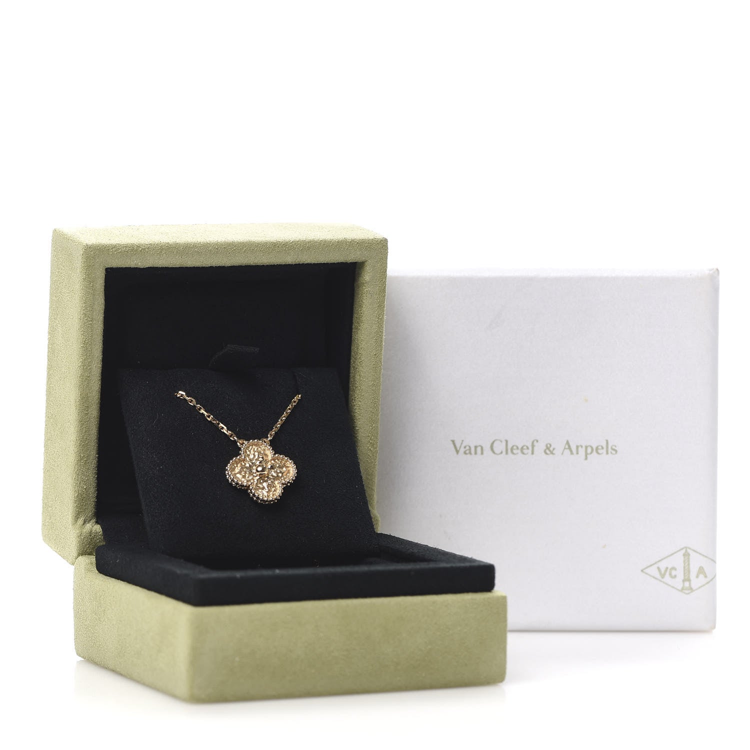 Van Cleef & Arpels 18K Yellow Gold Vintage Alhambra Pendant Necklace 8 of 8