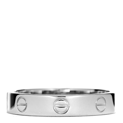 Cartier 18K White Gold 4mm LOVE Wedding Band Ring 58 8.5 1 of 5