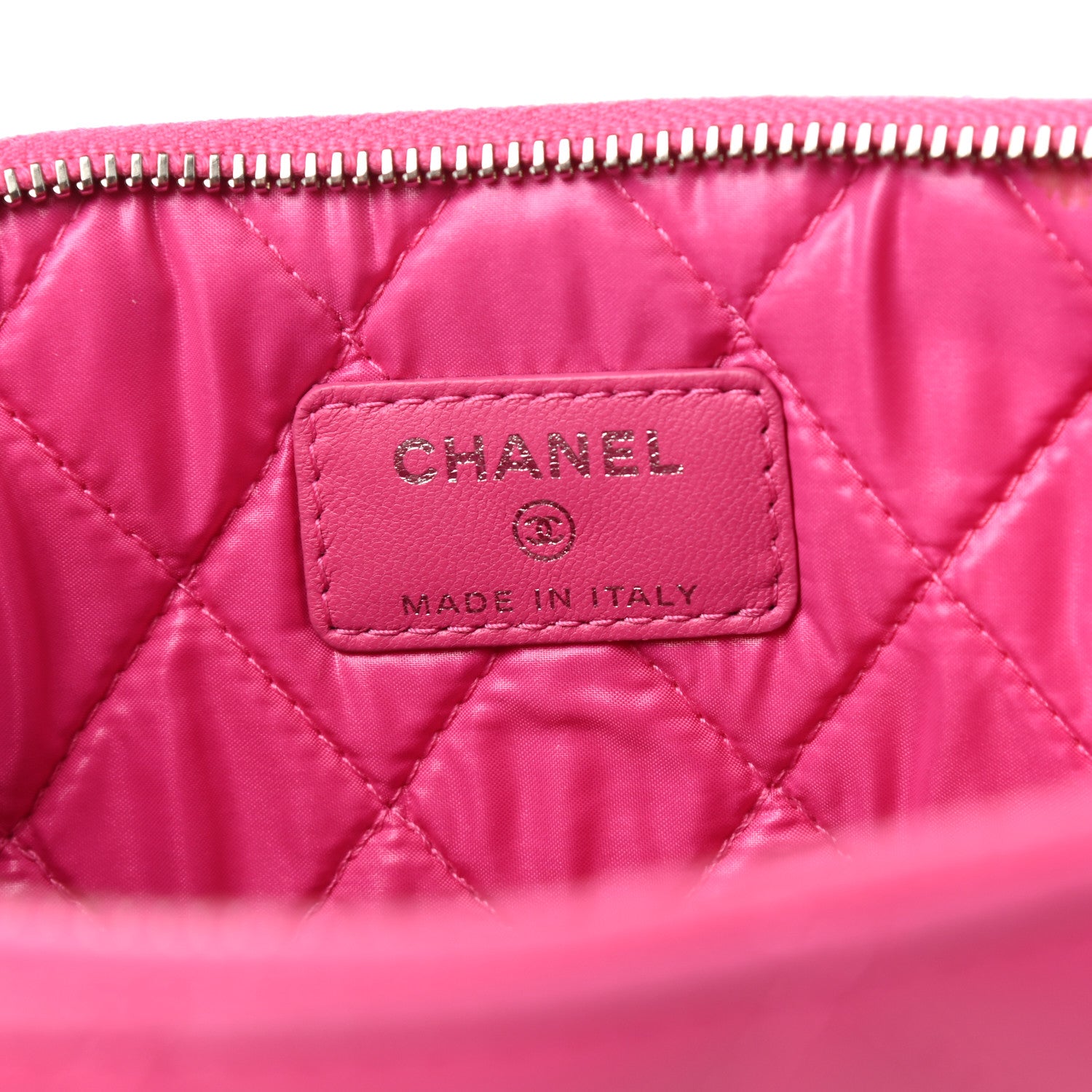 Chanel Lambskin Quilted Medium Cosmetic Case Dark Pink 6 of 6