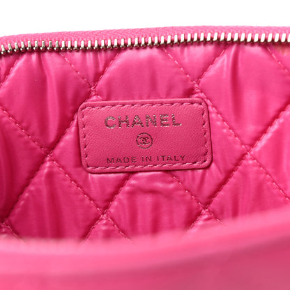 Chanel Lambskin Quilted Medium Cosmetic Case Dark Pink 6 of 6