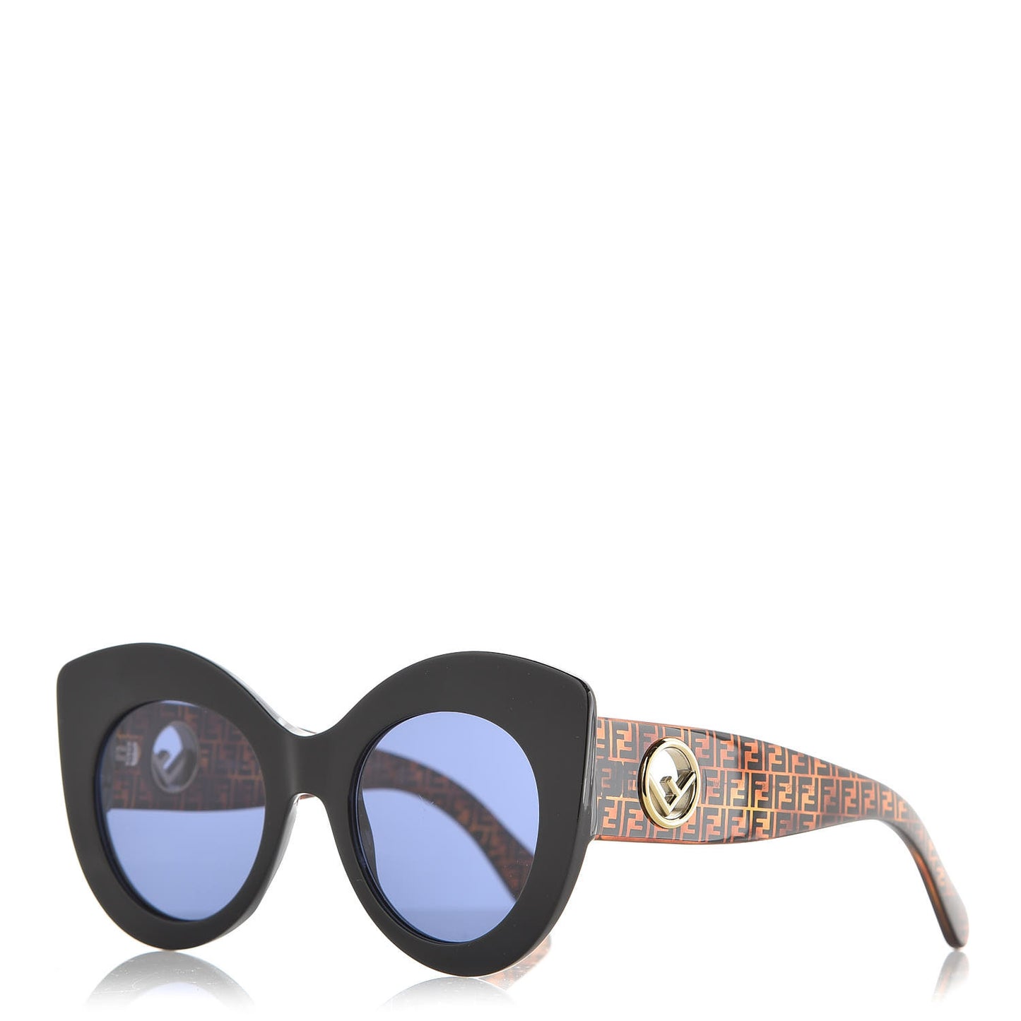 Acetate F is Fendi FF Oversized Butterfly Sunglasses FF 0306/S Black Havana