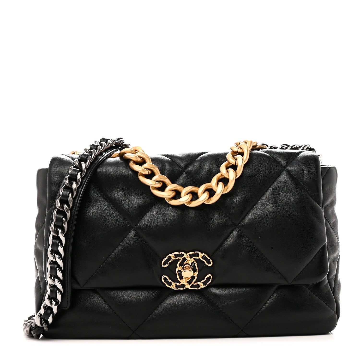 Chanel Lambskin Quilted Large Chanel 19 Flap Black 1 of 10