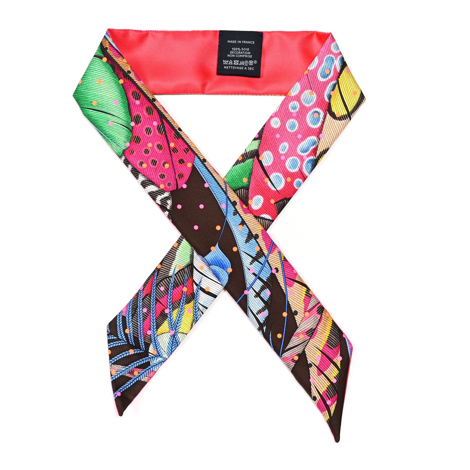 Hermes Silk Plumetis Twilly Rose 1 of 3