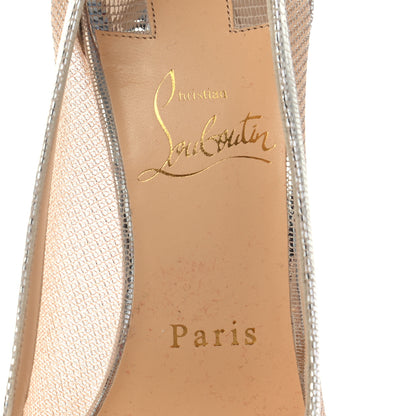 Christian Louboutin Metallic Mini Rete Galativi 100 Pumps 36.5 Silver 7 of 7