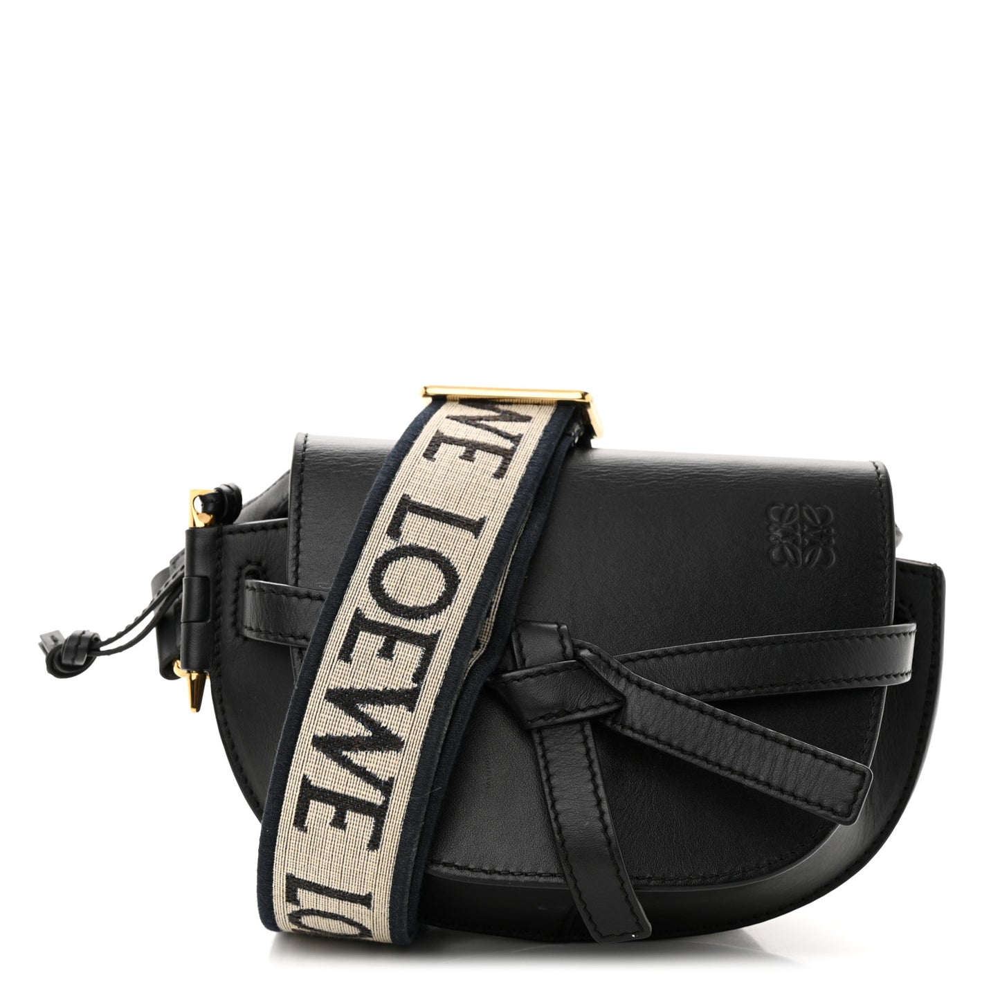 Calfskin Jacquard Mini Gate Dual Bag Black
