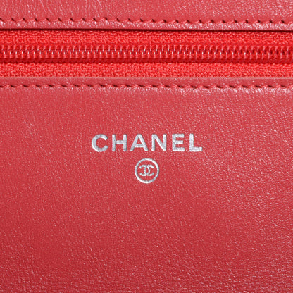 Chanel Patent Wallet On Chain WOC Dark Pink 5 of 7