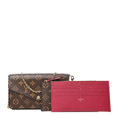 Louis Vuitton Monogram Pochette Felicie Chain Wallet Fuchsia 3 of 10
