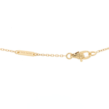Van Cleef & Arpels 18K Yellow Gold Mother of Pearl Sweet Alhambra Pendant Necklace 5 of 5