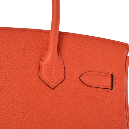Hermes Togo Birkin 30 Orange Poppy 9 of 32