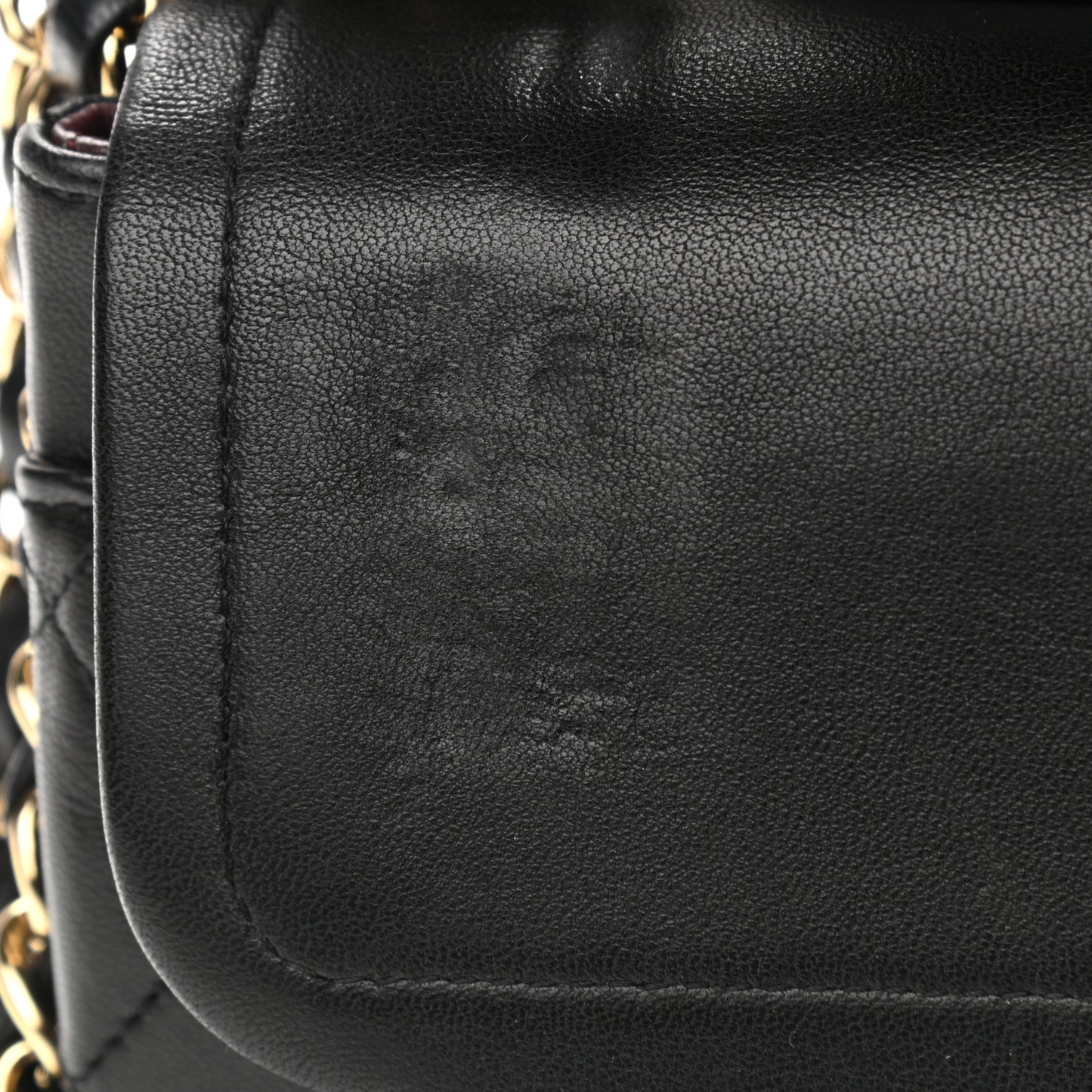 Lambskin Quilted Medium Double Flap Black