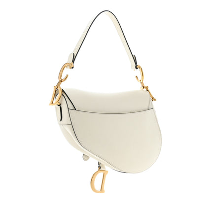 Christian Dior Grained Calfskin Saddle Bag White 3 of 11