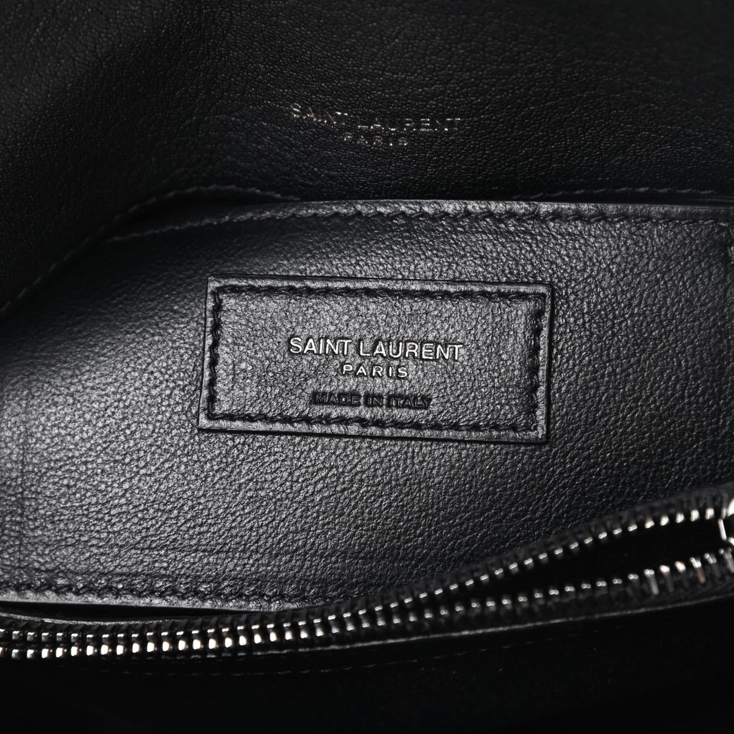 Sheepskin Matelasse Chevron Monogram Medium College Bag Black