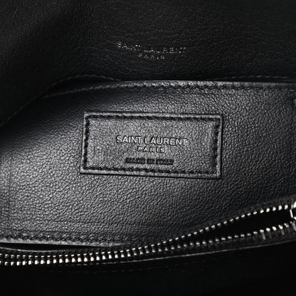Saint Laurent Sheepskin Matelasse Chevron Monogram Medium College Bag Black 6 of 10