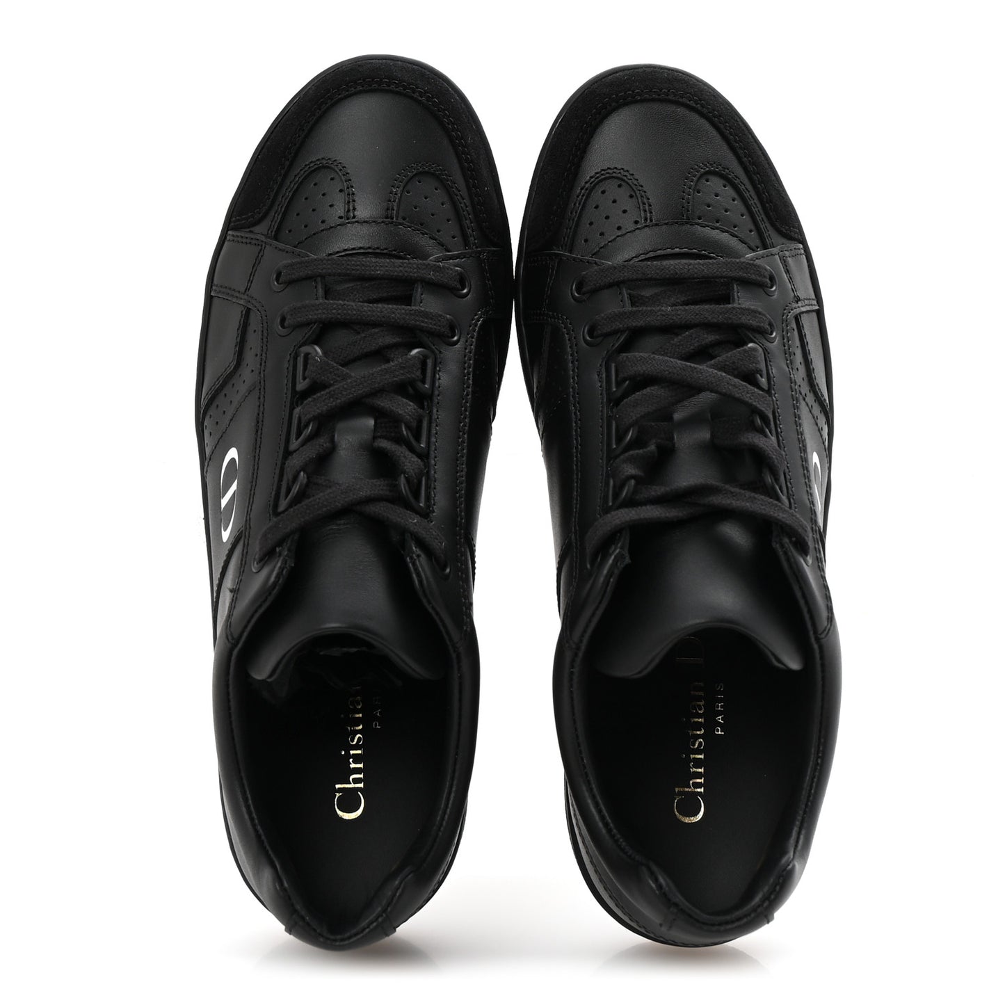 Calfskin Suede Logo Sneakers 36.5 Black