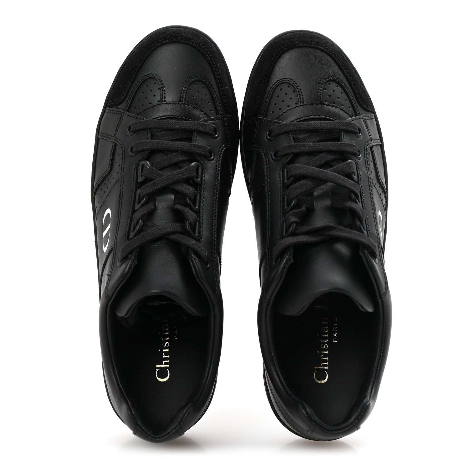 Christian Dior Calfskin Suede Logo Sneakers 36.5 Black 2 of 9
