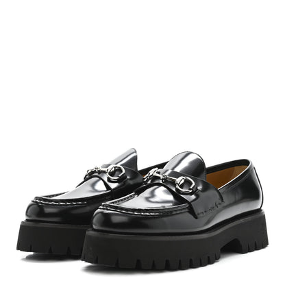 Gucci Cordovan Lux Womens Horsebit 45mm Platform Loafers 39.5 Black 4 of 11