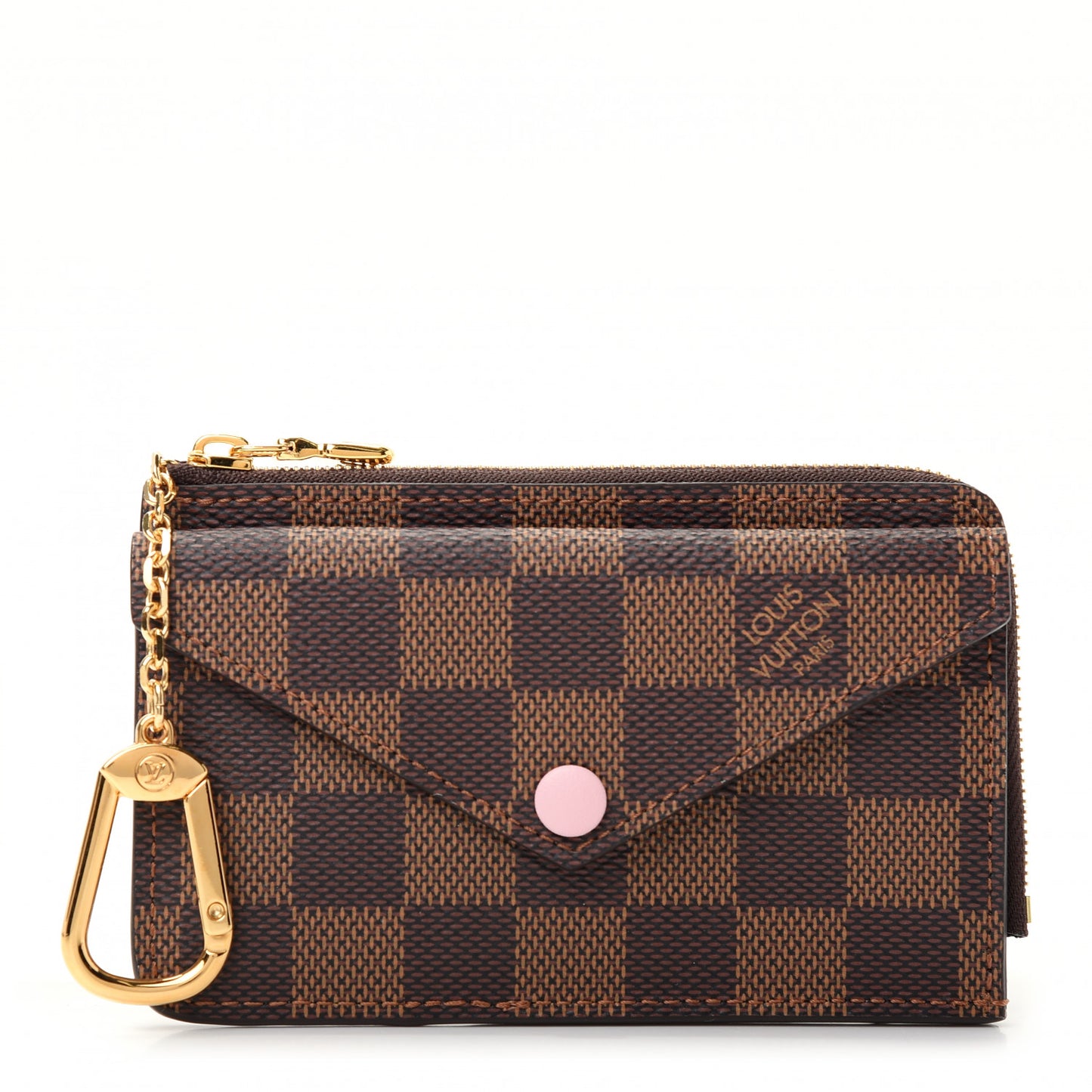 Damier Ebene Recto Verso Card Holder Rose Ballerine