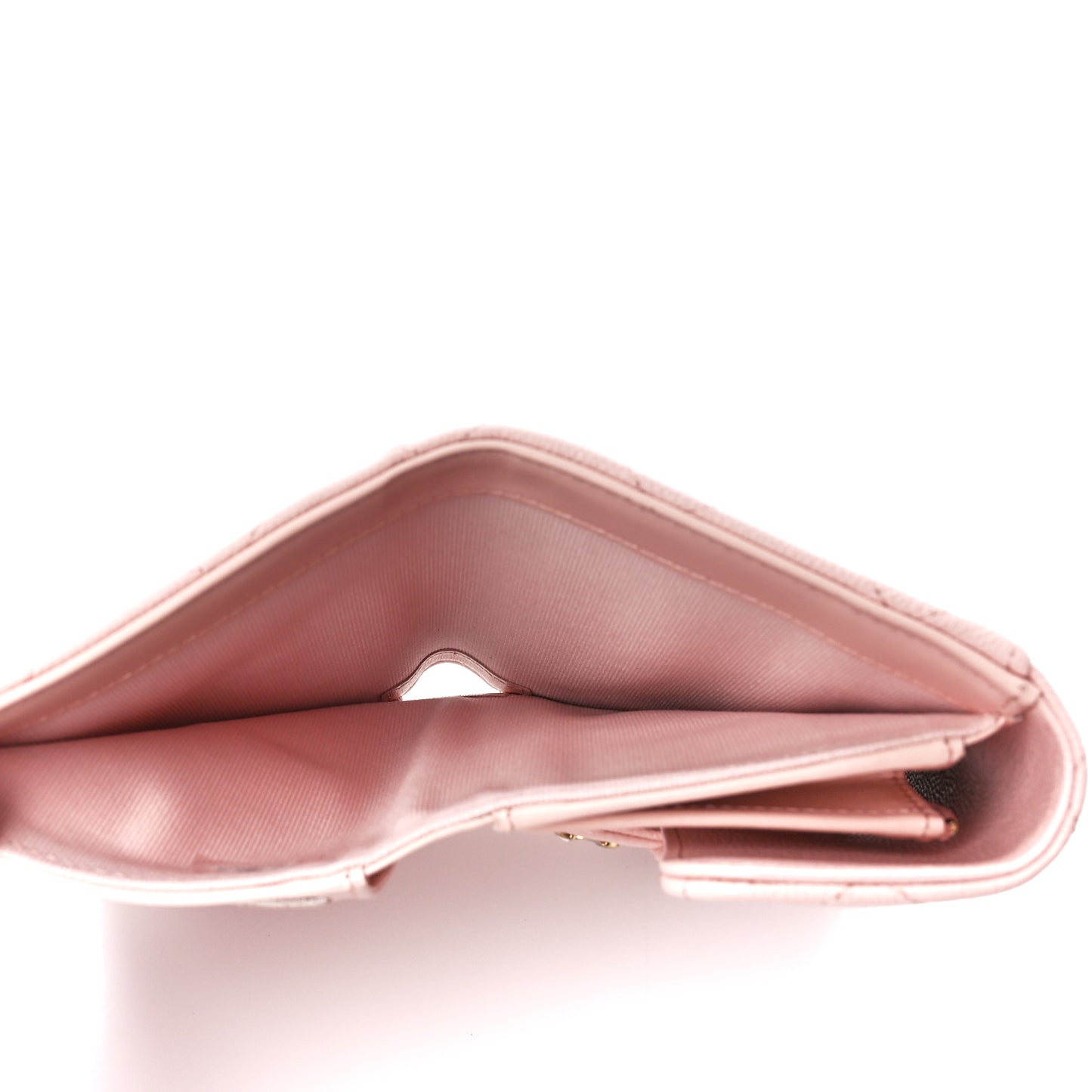 Caviar Quilted Medium Flap Wallet Light Pink
