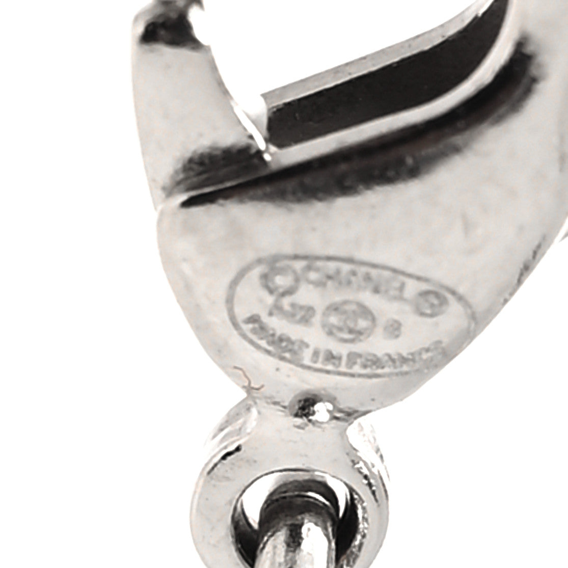 Chanel Crystal CC Perfume Bottle Necklace Black Silver 5 of 5