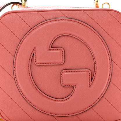 Gucci Sakai Be Green Calfskin Diagonal Stitched Blondie Top Handle Bag Pink 8 of 10