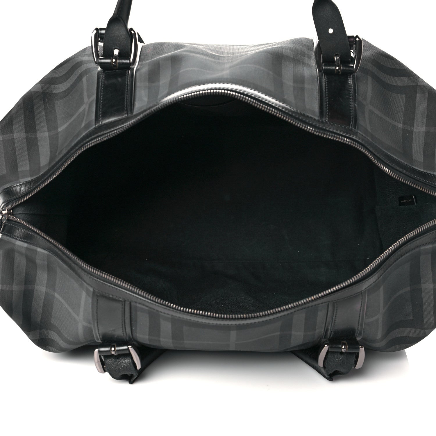 Burberry Nylon Smoked Check Weekend Duffle Bag Black 5 of 18