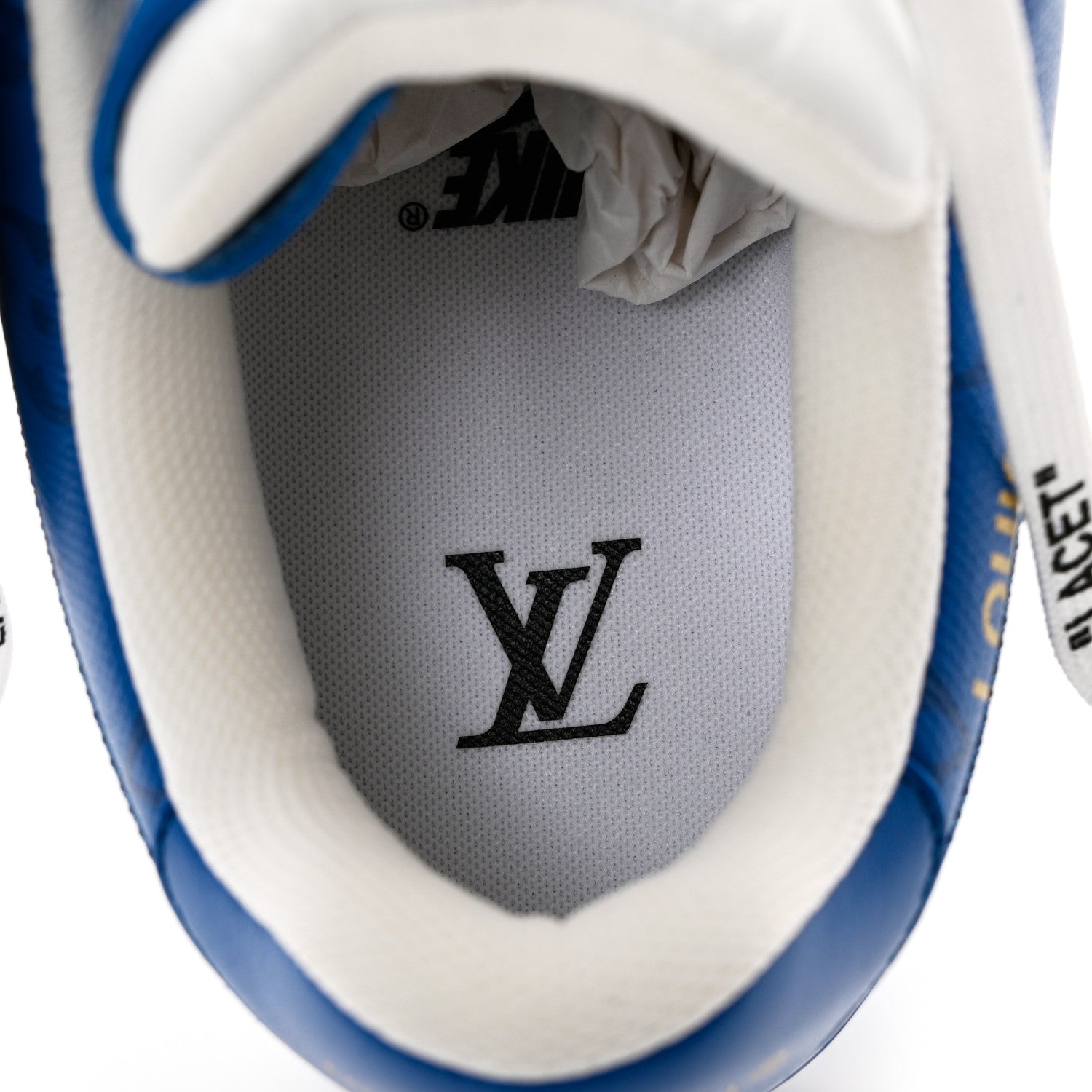 Louis Vuitton X NIKE AIR FORCE 1 Calfskin Monogram Mens Sneakers 9 Blue 6 of 9