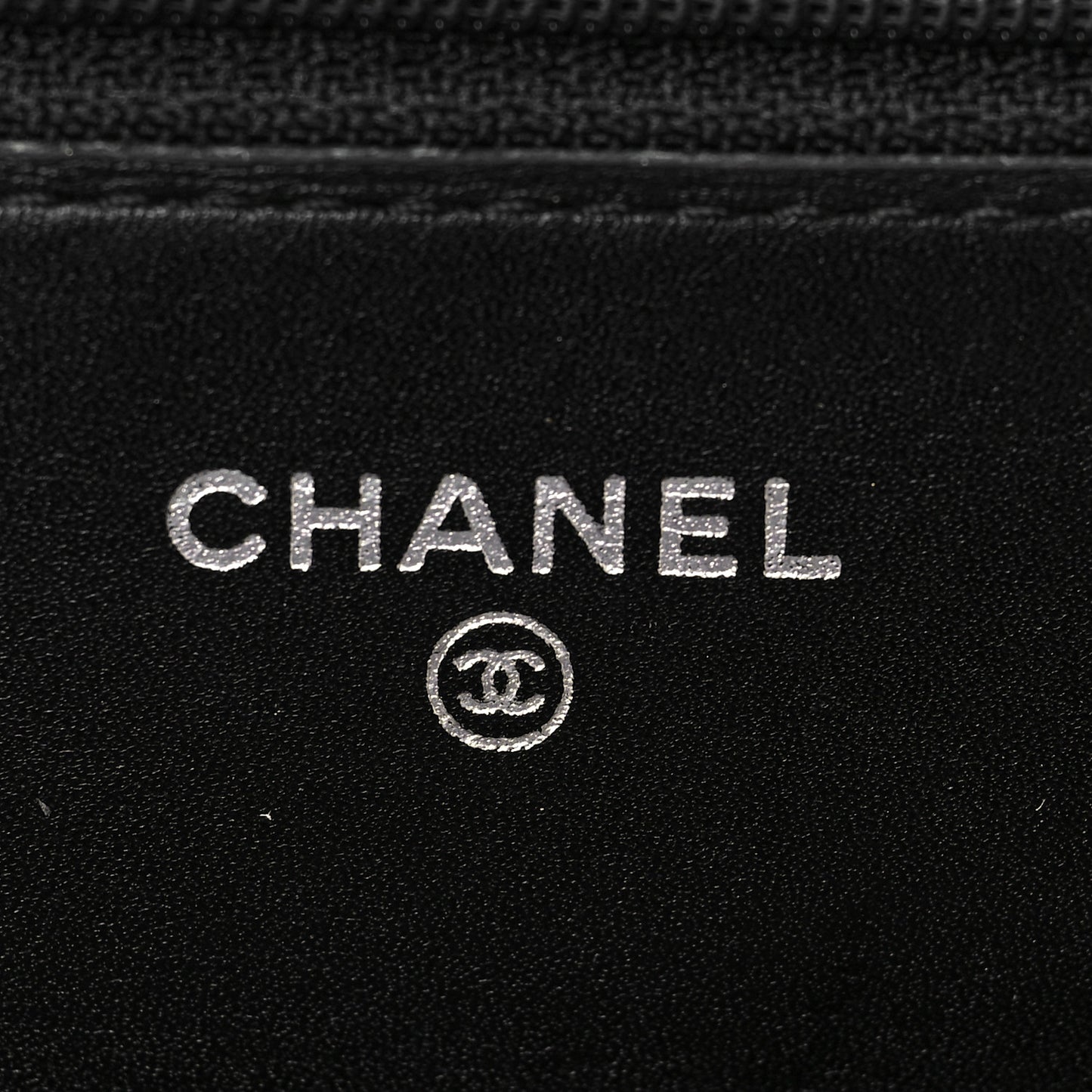 Calfskin Quilted Cambon Wallet On Chain WOC Black