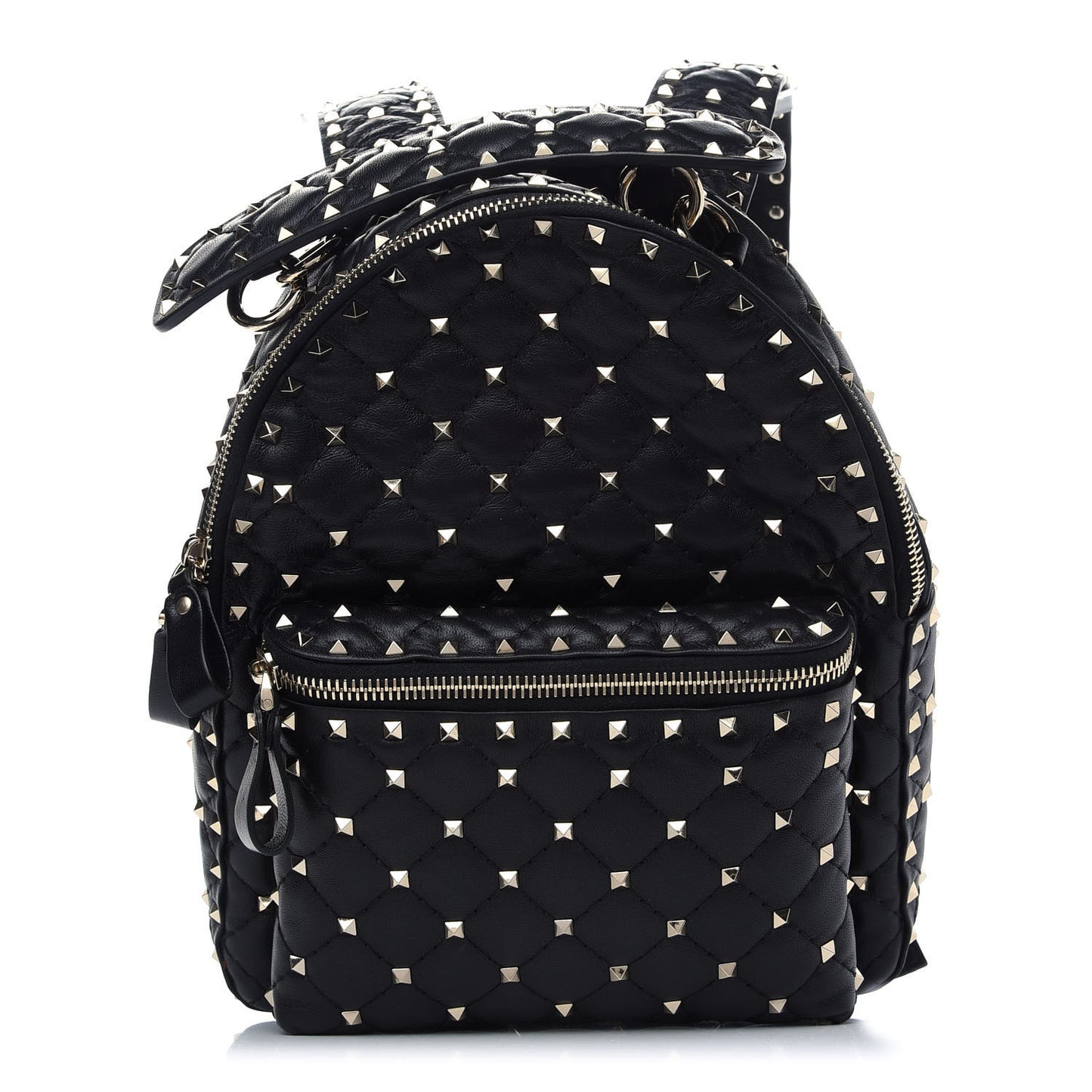 Nappa Quilted Small Rockstud Spike Backpack Black