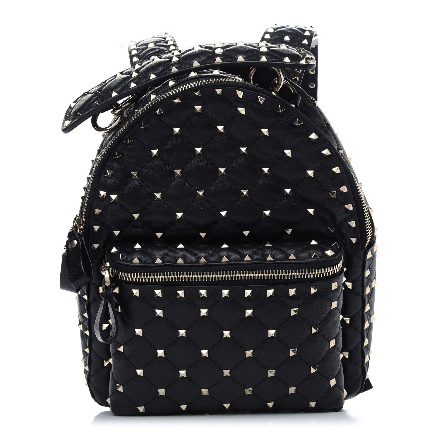 Valentino Garavani Nappa Quilted Small Rockstud Spike Backpack Black 1 of 8