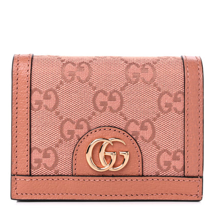 Gucci Monogram Textured Dollar Calfskin Card Case Cloche Rose Pink 1 of 10