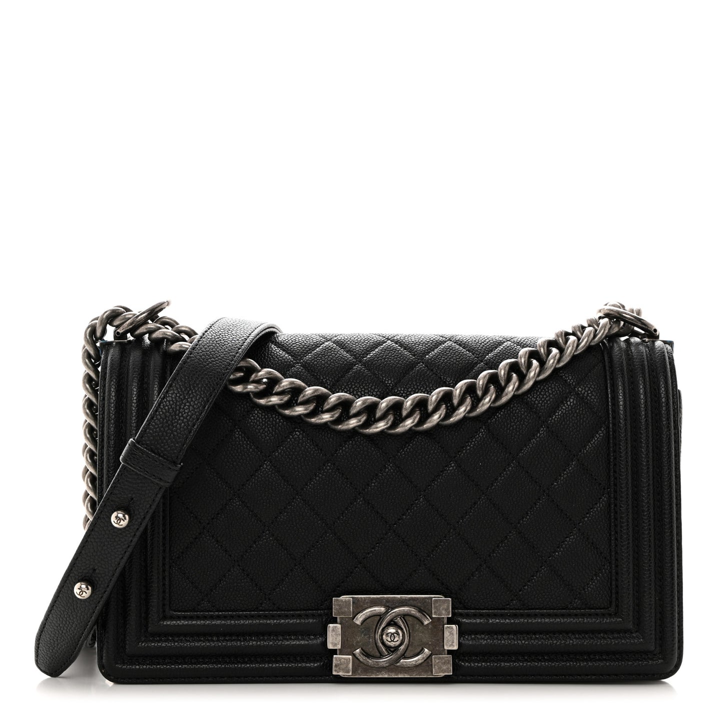 Caviar Quilted Medium Boy Flap Black