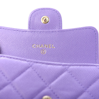 Chanel Caviar Quilted Flap Card Holder Wallet Purple 5 of 8