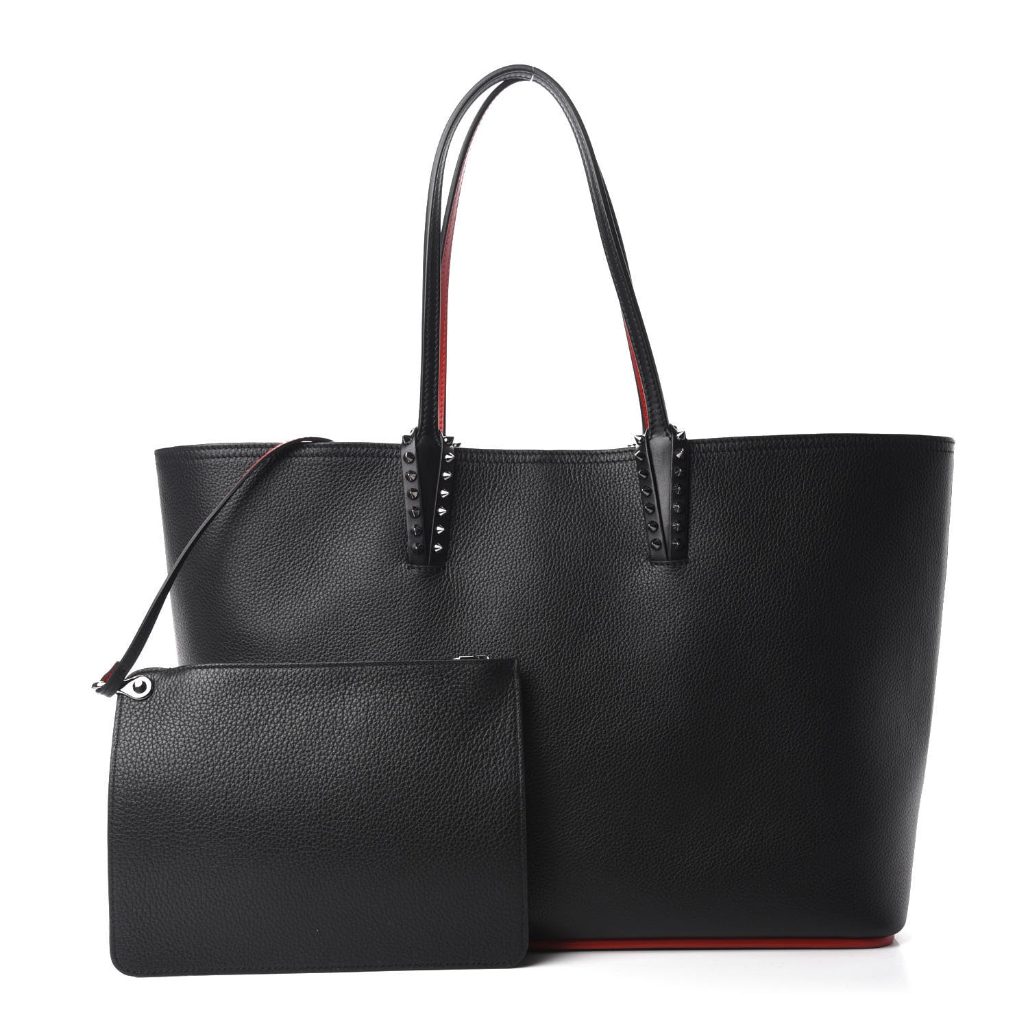 Christian Louboutin Calfskin Spikes East West Cabata Tote Black 1 of 10