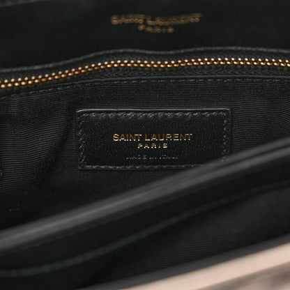 Saint Laurent Metallic Calfskin Y Quilted Monogram Toy Loulou Crossbody Bag Piombo 6 of 12