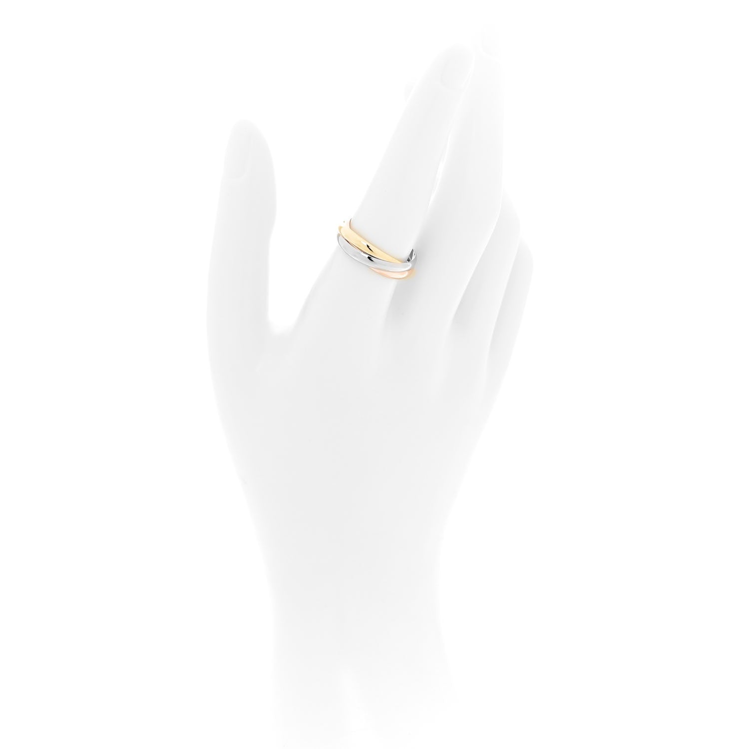 Cartier 18K Pink Yellow White Gold Classic Trinity Ring 57 8 2 of 6