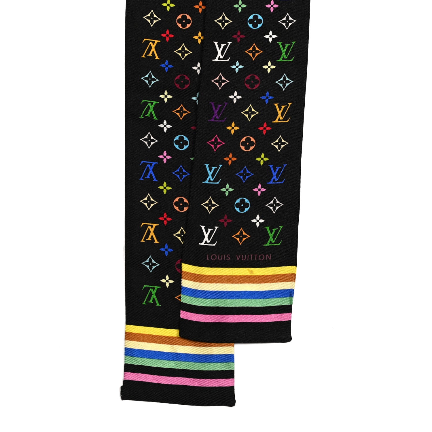 Louis Vuitton Silk Monogram Multicolor Bandeau Black 2 of 5