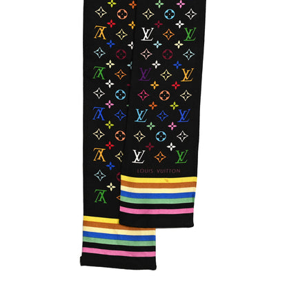Louis Vuitton Silk Monogram Multicolor Bandeau Black 2 of 5