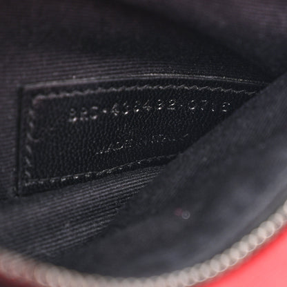 Saint Laurent SAINT LAURENT Sheepskin Matelasse Chevron Monogram College Chain Wallet New Red 7 of 18